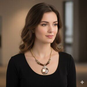 Topaz Crystal Pendant Necklace